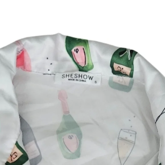 SHESHOW Champagne Print Women's Pajama Set - Picture 7 of 9